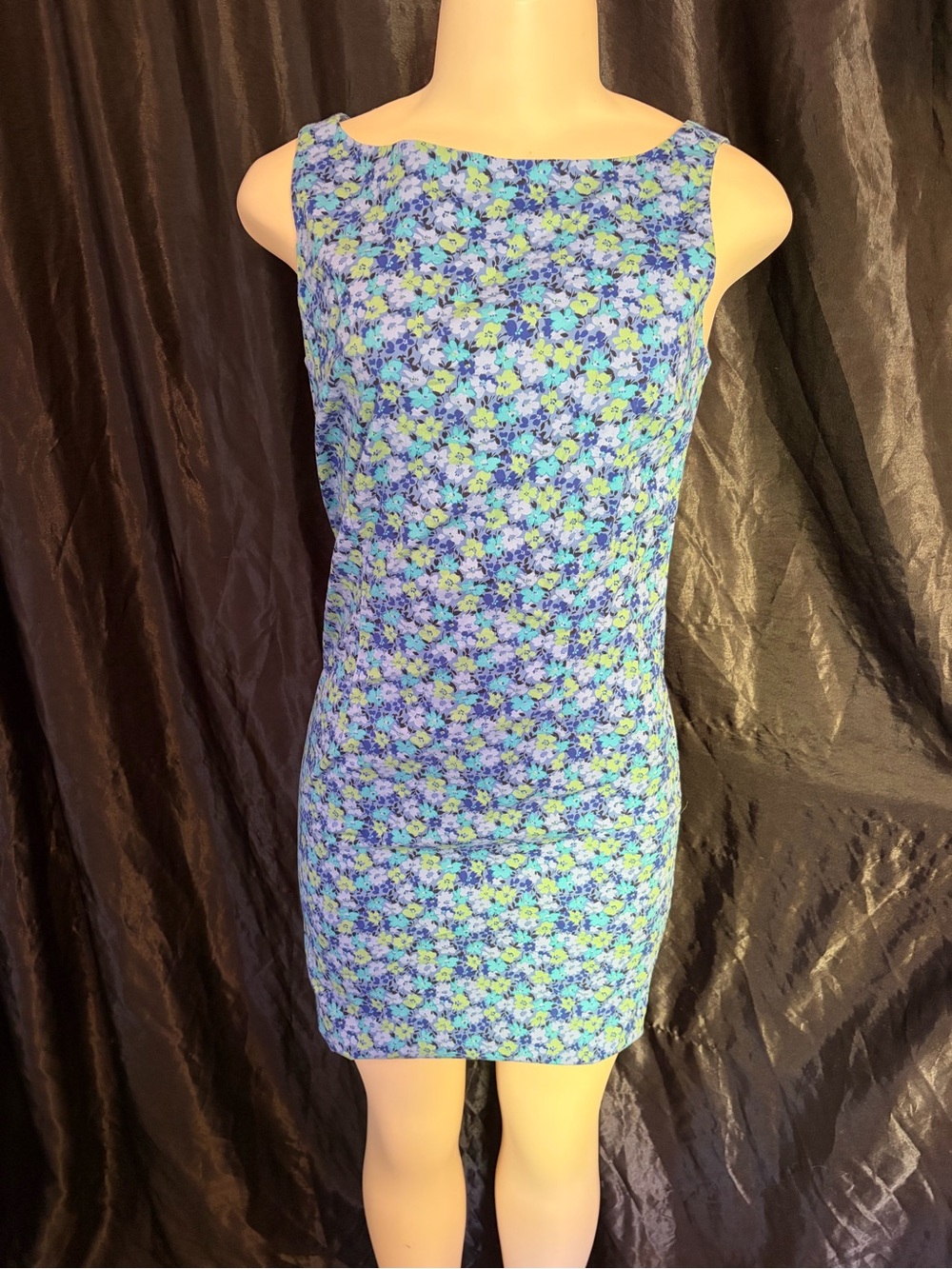 Express Blue Floral Mini Sheath Dress